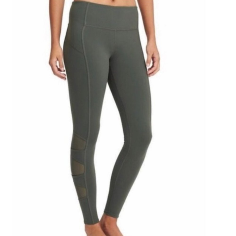 Athleta Olive Green Jasper Legging w/Mesh Detail M